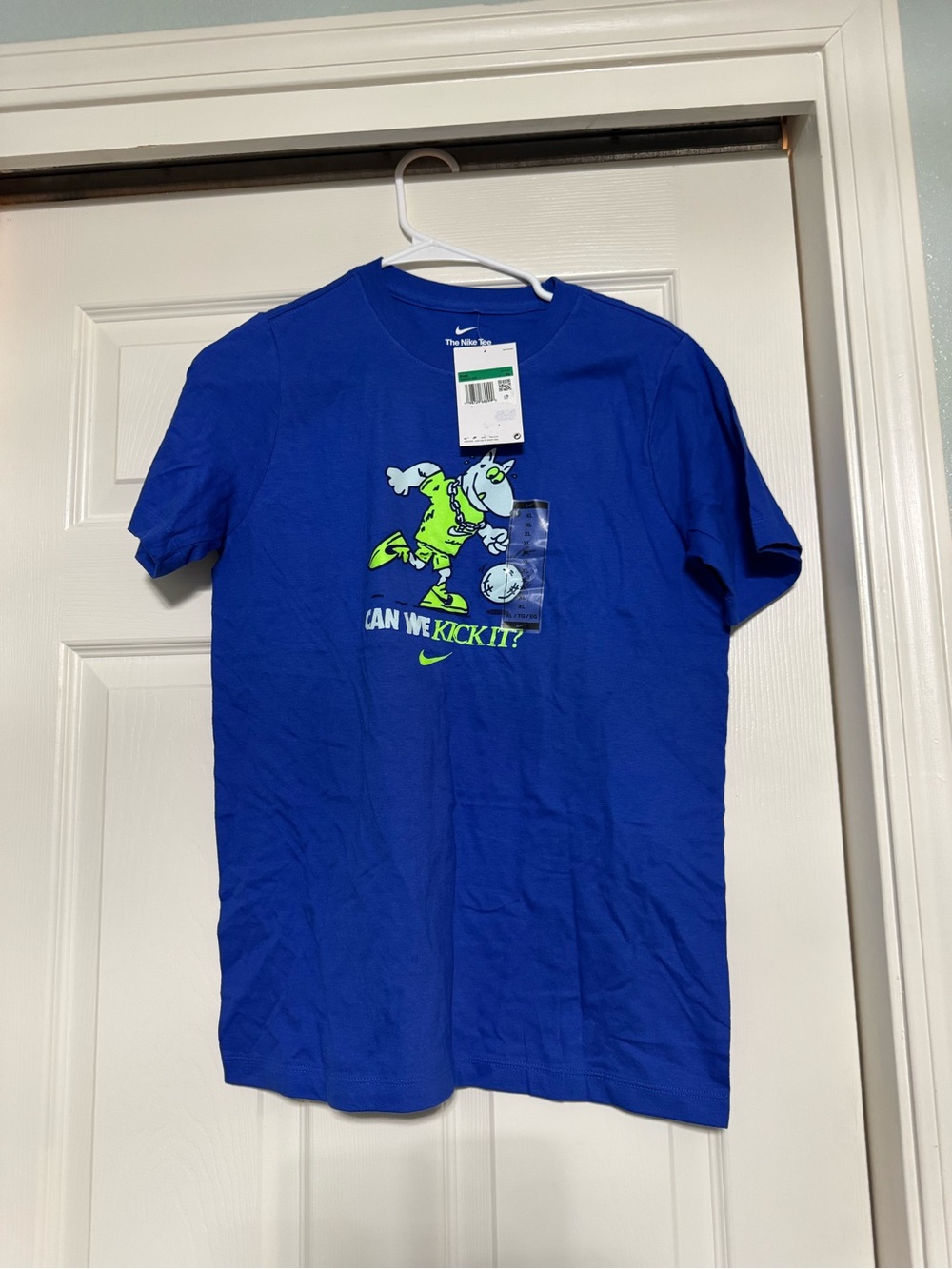 Nike XL Kids' Blue 'Can We Kick It?' Graphic Tee